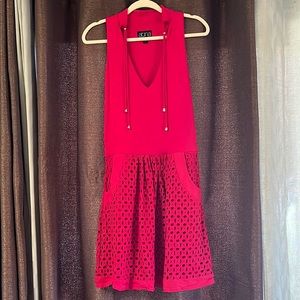 ATINA CRISTINA Red Sleeveless Racerback Dress with Pockets